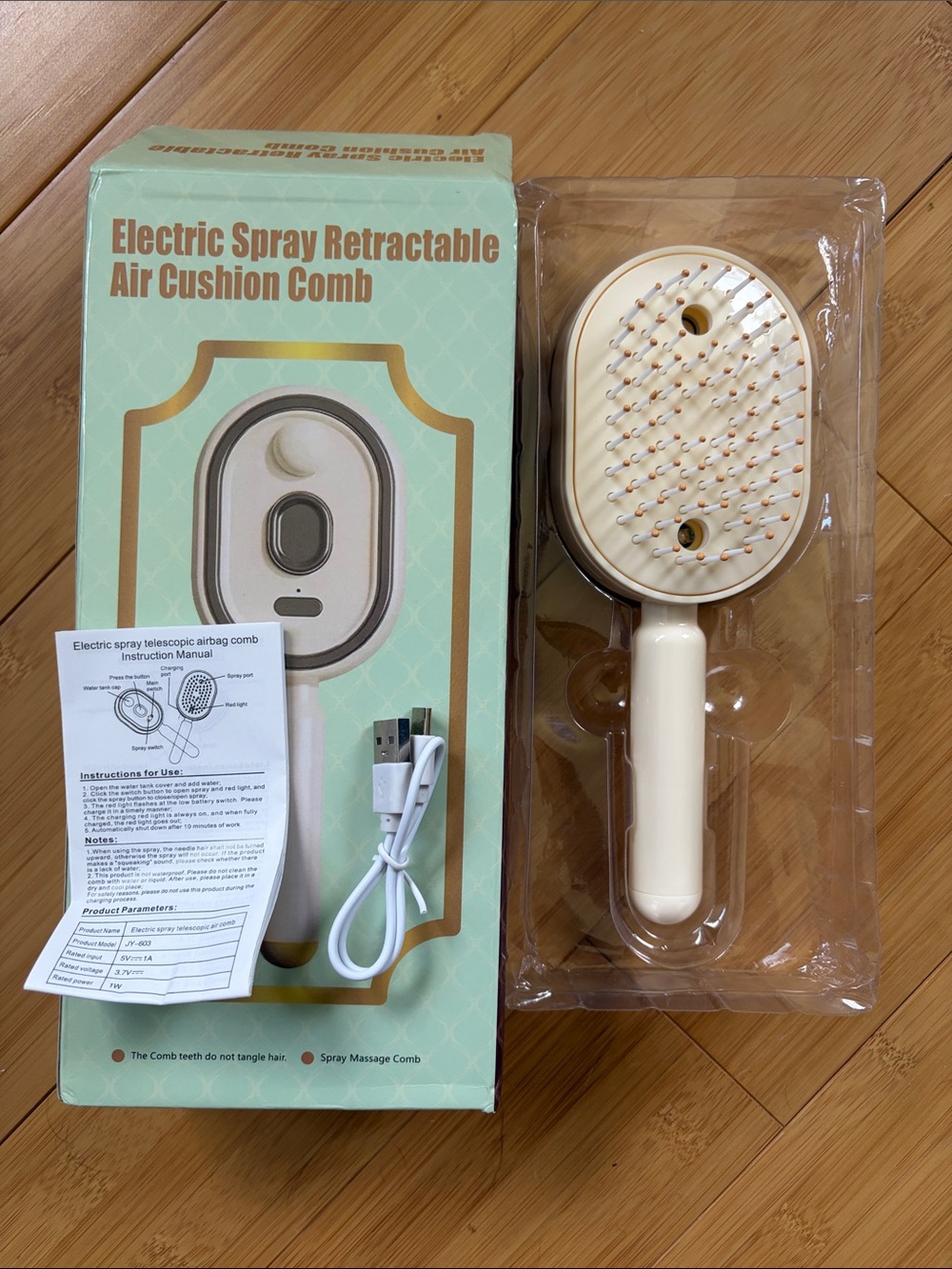 Electric Spray Retractable Air Cushion Comb